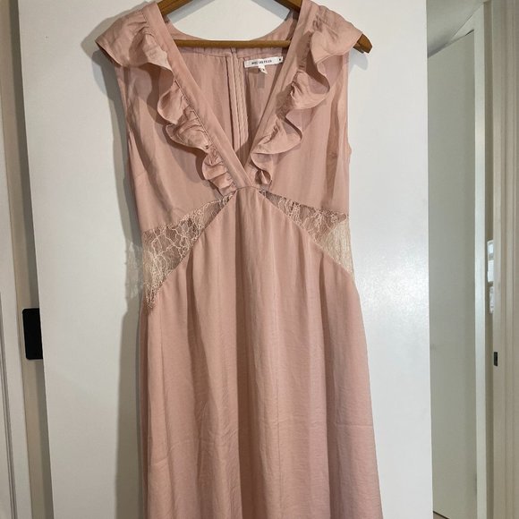 NWOT Avec Les Filles Silk Dress with Lace Cutouts - Sz S - Picture 5 of 8